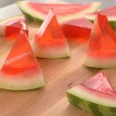 Jello shots flavored and in shape of watermelon slices