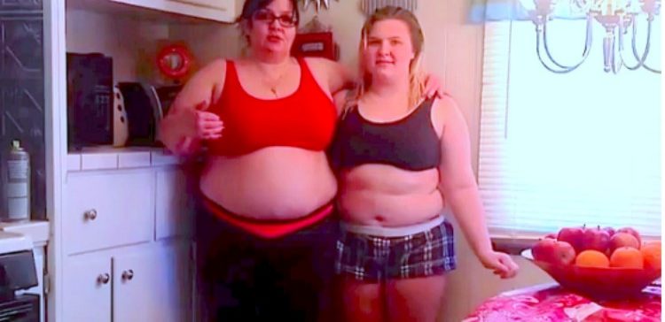 Mother-daughter before weight loss