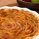 Apple pie baked in shape of rose