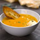 Bowl of roasted butternut squash soup