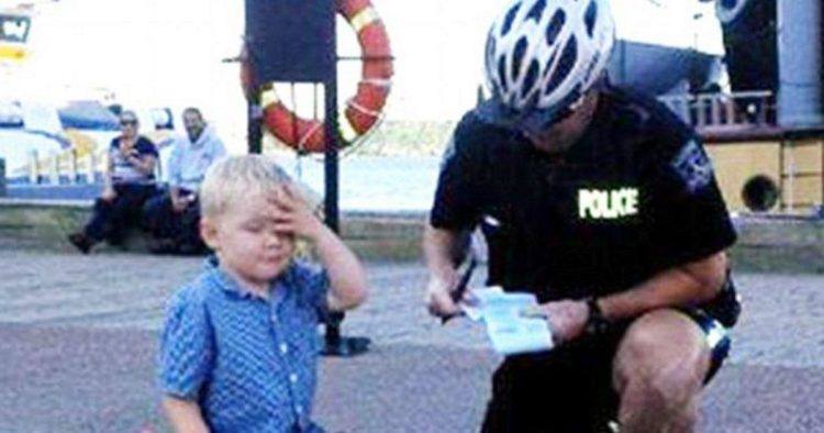 Image of toddler getting a ticket.