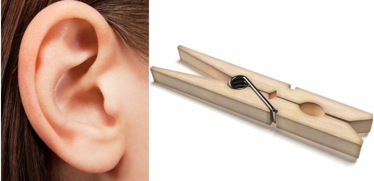 Effects of a clothespin on the ear.
