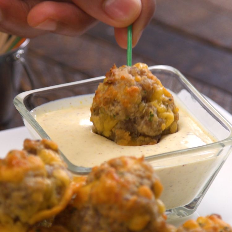 Our crowd-pleasing sausage balls recipe makes the easiest, tastiest, most addictive little party bites.