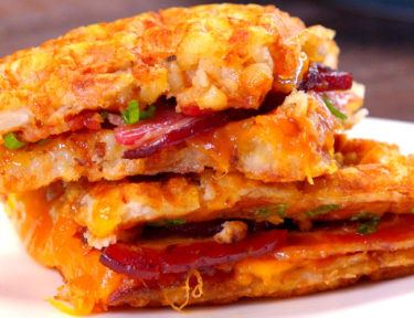Tater Tot Grilled Cheese bacon sandwich