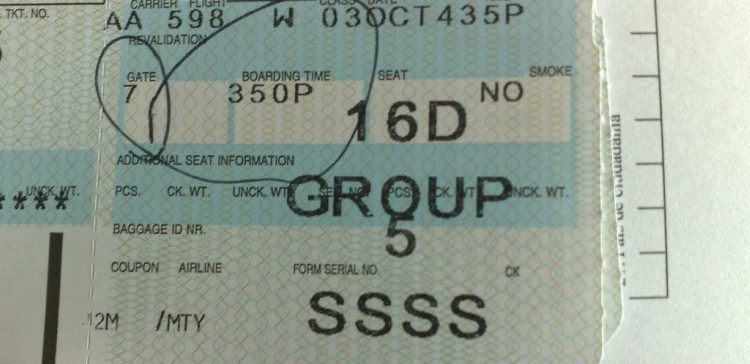 Image of boarding pass with code.