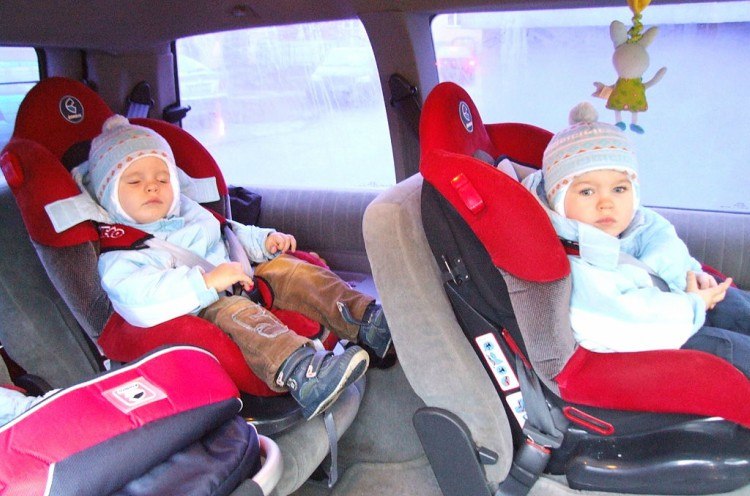 Image of babies in car seats.