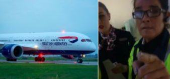 British Airways plane and Ryan Hawaii screengrab splitscreen
