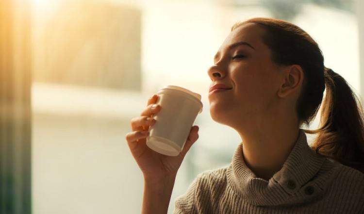 woman enjoying tea