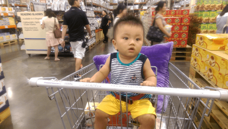 Baby in shopping cart