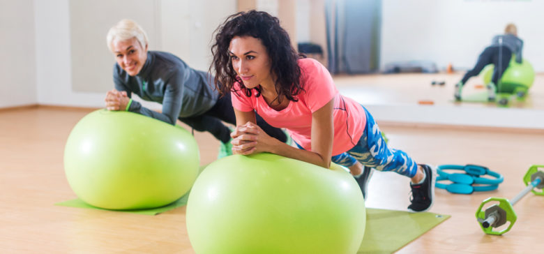 Ab exercise with a Swiss ball