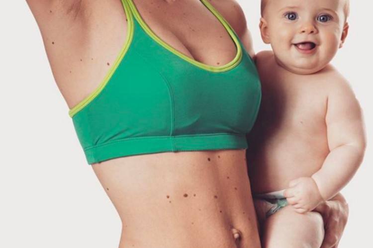 happy baby and fit mom