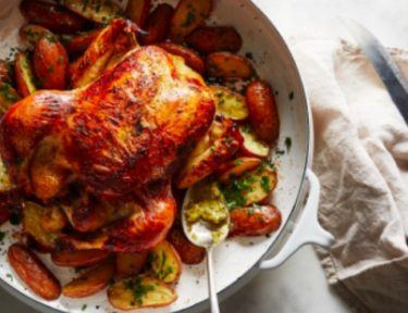 Roasted chicken with veggies