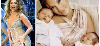 Split image of Jennifer Lopez and her kids