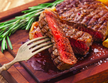 Image of medium rare steak