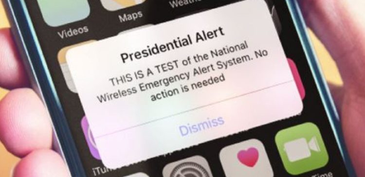 Image of Presidential Alert message.