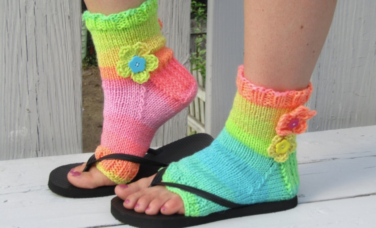 wool flip flop socks