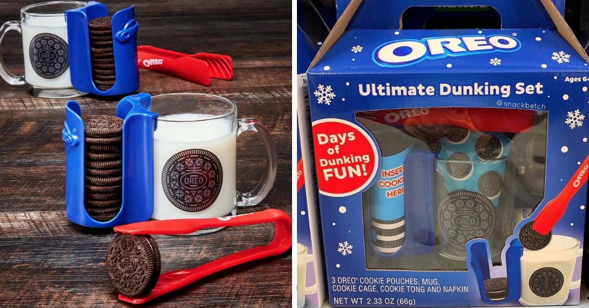 Cookies & Tong Holiday Gift Set NEW Oreo Dunking Dunk Set Cookie Cage 