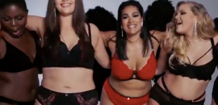 plus-size women modeling lingerie