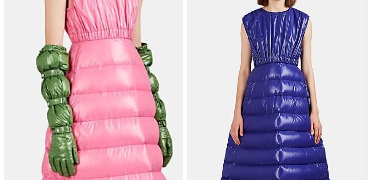 Split image of puffer dresses