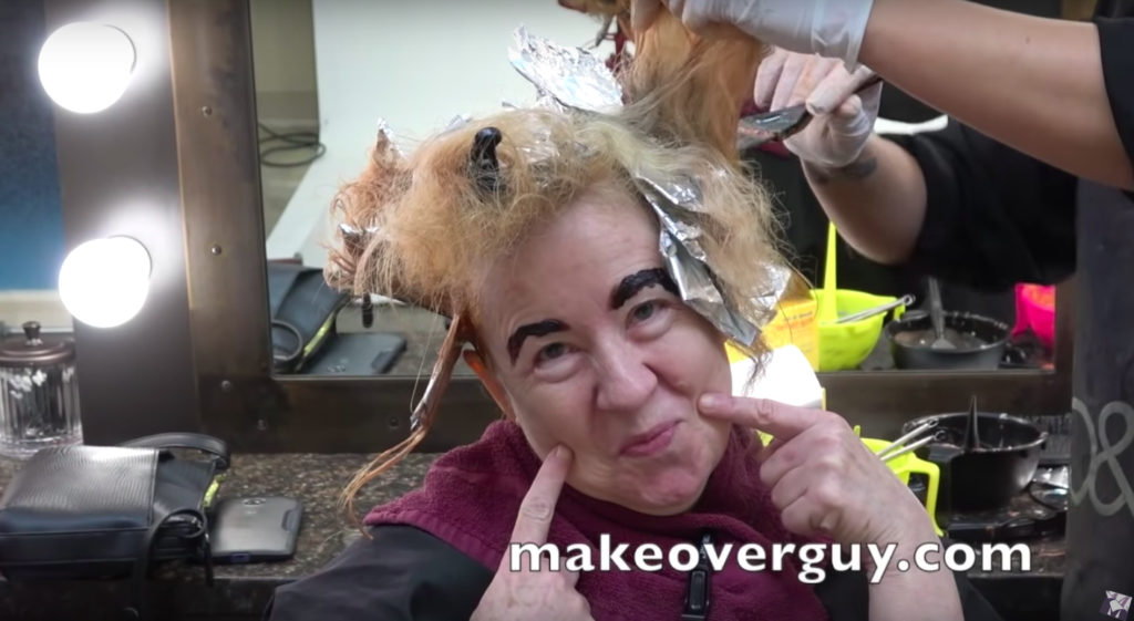 Image of woman during makeover