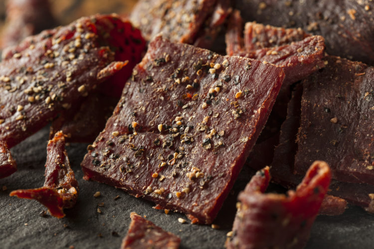 Image of Dried Peppered Beef Jerky Cut in Strips