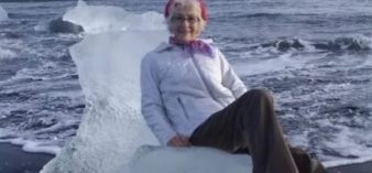 Image of grandmother on iceberg.