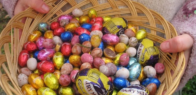 Image of candy in an Easter basket