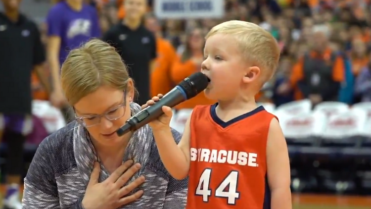 Brave Toddler Agrees To Sing National Anthem In Front Of Thousands, Then Has Everyone On Their Feet