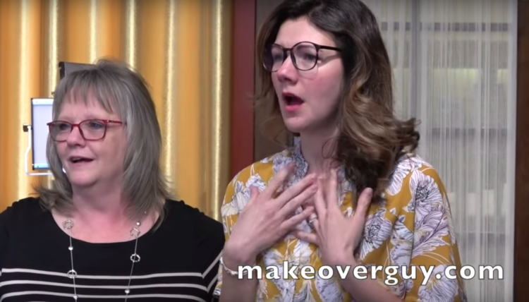 Image of woman's reactions to makeover