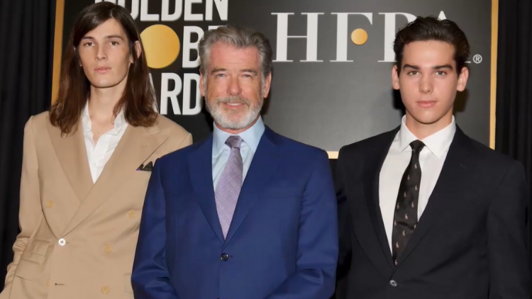 Picture of Pierce Brosnan with two of his sons
