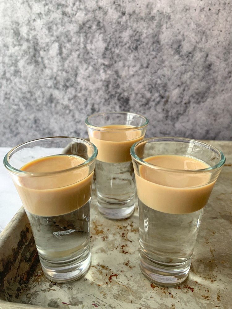 Buttery Nipple Shots on tray