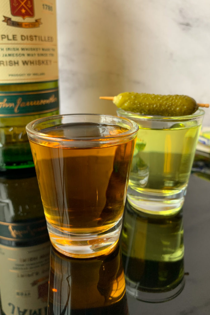 pickleback shot with bottle