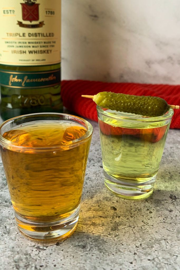 Pickleback Shot with red